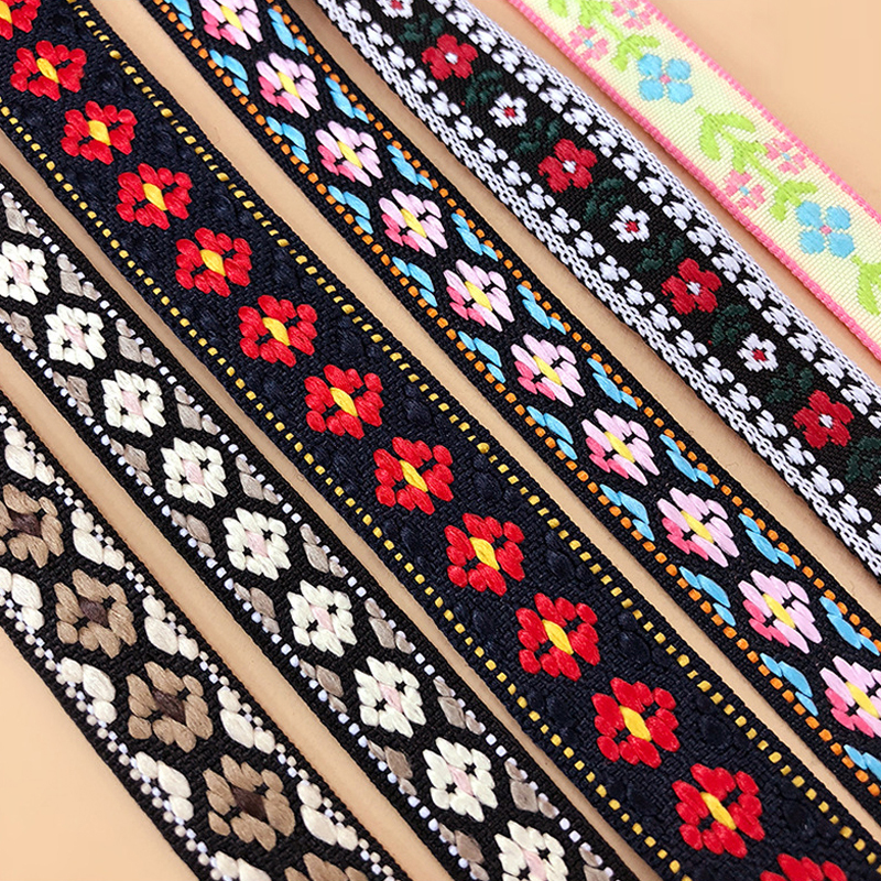 wholesale high quality jacquard ribbon national style polyester diy clothing home textile accessories embroidered ribb