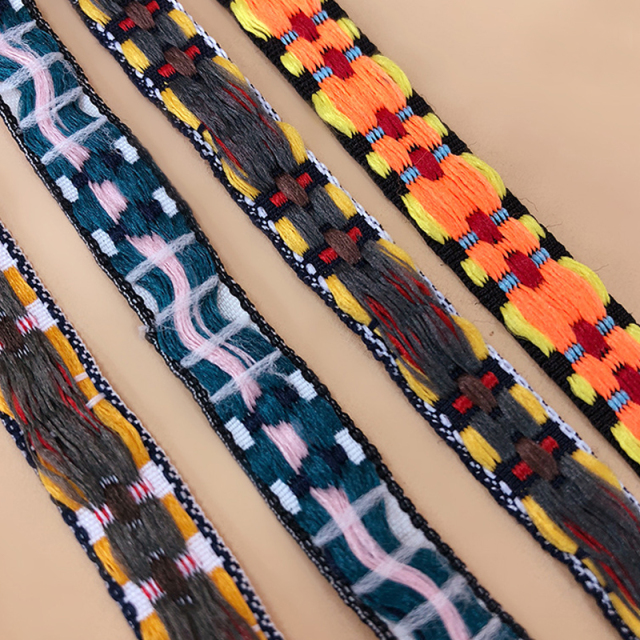 wholesale high quality jacquard ribbon national style polyester diy clothing home textile accessories embroidered ribb