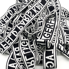 Customized Letter Printing Woven shiny Jacquard Elastic Webbing Custom Elastic Waistband/boxer Elastic Band/belt Webb
