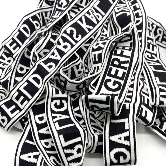 Customized Letter Printing Woven shiny Jacquard Elastic Webbing Custom Elastic Waistband/boxer Elastic Band/belt Webb