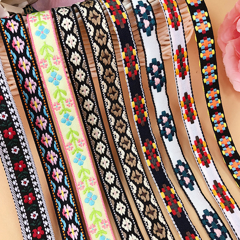 wholesale high quality jacquard ribbon national style polyester diy clothing home textile accessories embroidered ribb
