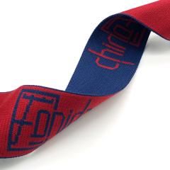Custom Design Jacquard Polyester Webbing Tassel hat band Knitting band garment accessories polyester Scarf ribbon