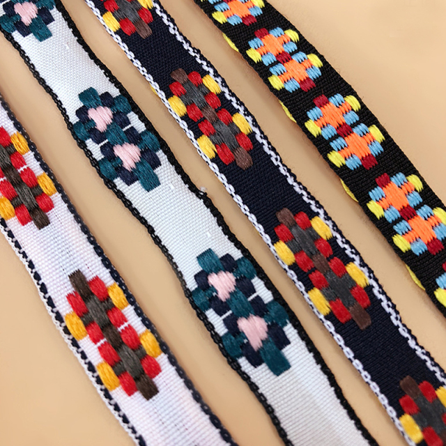wholesale high quality jacquard ribbon national style polyester diy clothing home textile accessories embroidered ribb