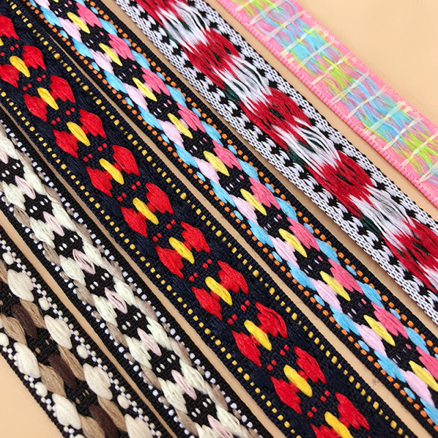 wholesale high quality jacquard ribbon national style polyester diy clothing home textile accessories embroidered ribb
