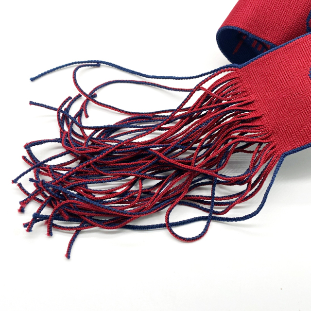 Custom Design Jacquard Polyester Webbing Tassel hat band Knitting band garment accessories polyester Scarf ribbon