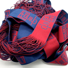 Custom Design Jacquard Polyester Webbing Tassel hat band Knitting band garment accessories polyester Scarf ribbon