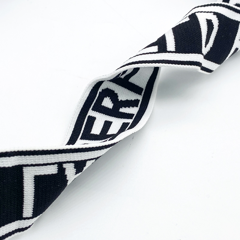 Customized Letter Printing Woven shiny Jacquard Elastic Webbing Custom Elastic Waistband/boxer Elastic Band/belt Webb