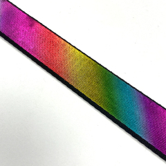 Custom colorful rainbow polyester webbing knitting ribbon rib knit woven tape trims for garment
