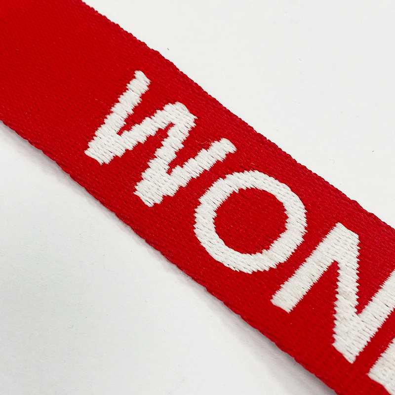 Jacquard webbing imitation nylon webbing letter webbing accessories two-sided embroidery direct sales