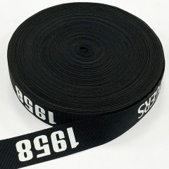 Custom designed logo width plain print ribbon for clothing Sports belt backpack tote bag printed ribbon