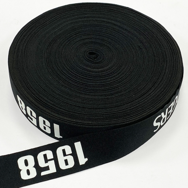 Custom designed logo width plain print ribbon for clothing Sports belt backpack tote bag printed ribbon