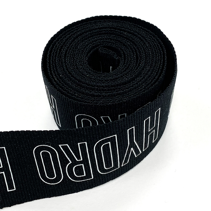 Printing ribbon Polyester letter ribbon silk thread black ribbon factory printing ribbon can be customized logo