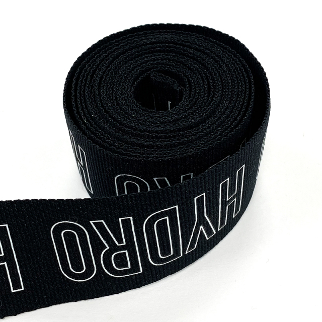 Printing ribbon Polyester letter ribbon silk thread black ribbon factory printing ribbon can be customized logo