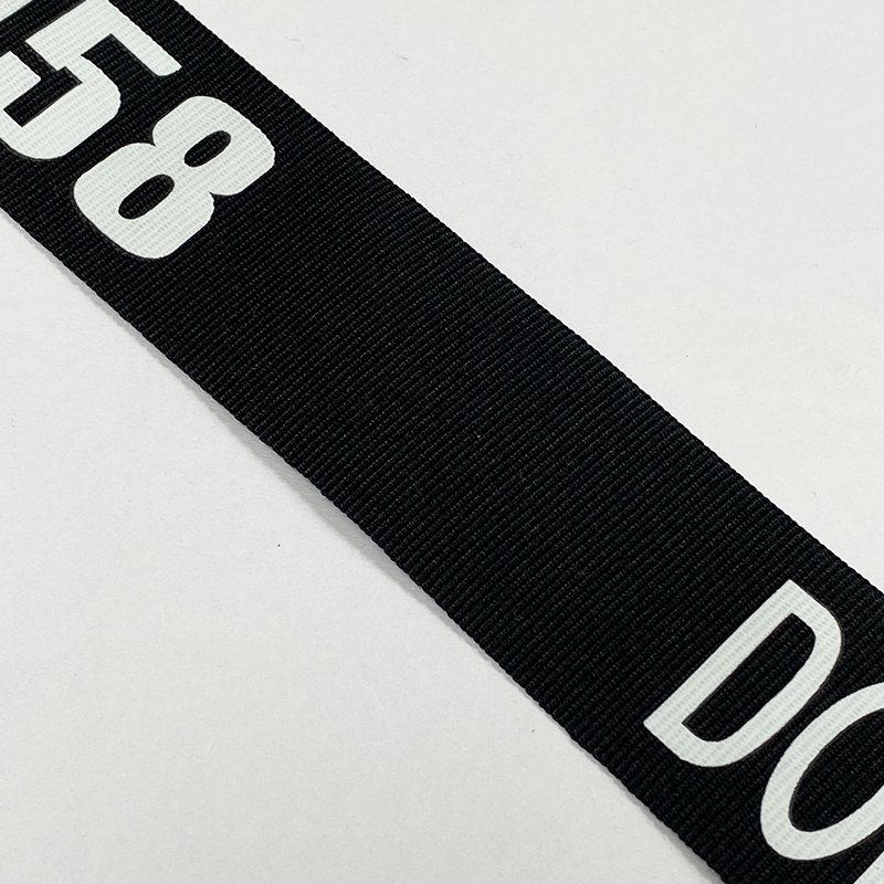 Custom designed logo width plain print ribbon for clothing Sports belt backpack tote bag printed ribbon