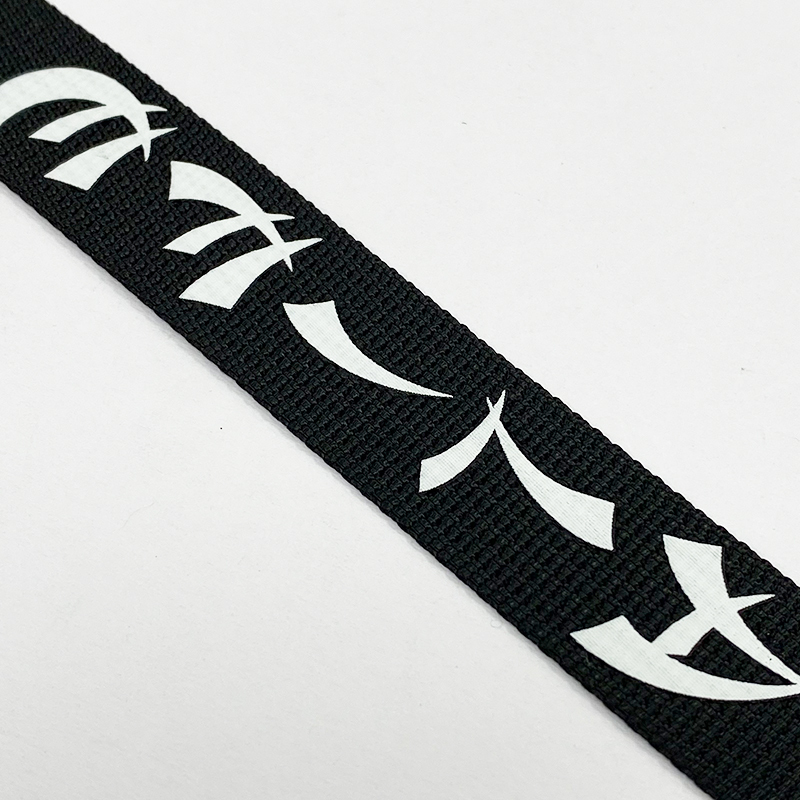 wholesale Silk Print Black Polyester Ribbon for gift wrapping with White Logo Printing Custom Ribbon