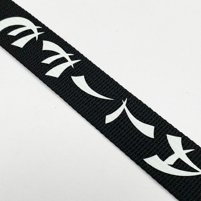 wholesale Silk Print Black Polyester Ribbon for gift wrapping with White Logo Printing Custom Ribbon