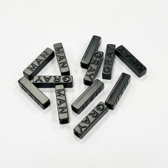 Custom design sport coat shoelaces engraved letter rope buckle rope cap plastic head