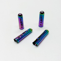 Wholesale shoelace Metal Aglets Custom Laser Engraved Logo Metal Screw Shoelace Tips For Sneaker Hoodies
