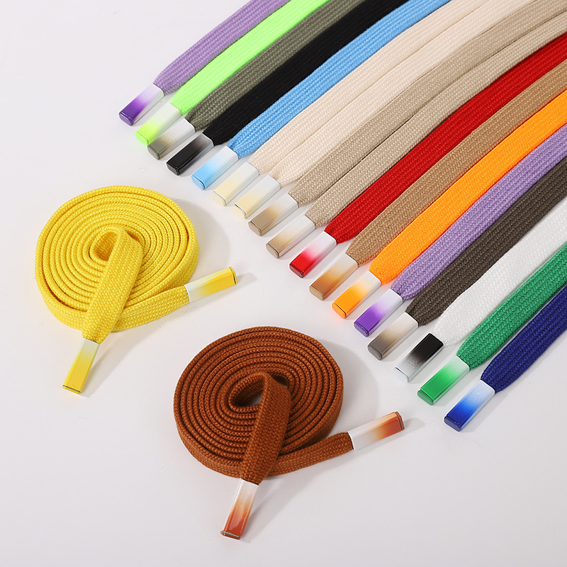 Factory custom hollow cap rope gradient metal head hoodie cap rope casual sports waistband drawstring waistband rope