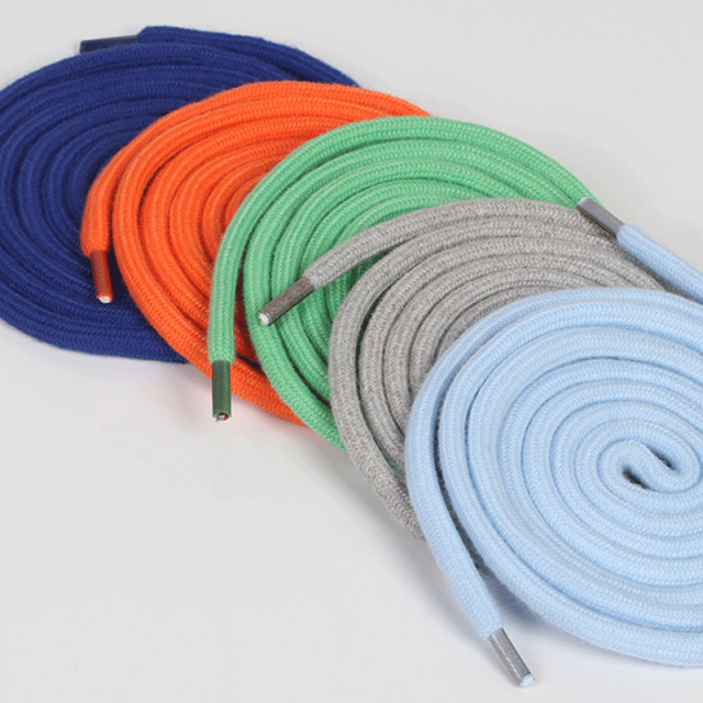 Factory Custom logo printed drawcord hoodie cord string drawstring Polyester cord with Plastic tips of shoelaces
