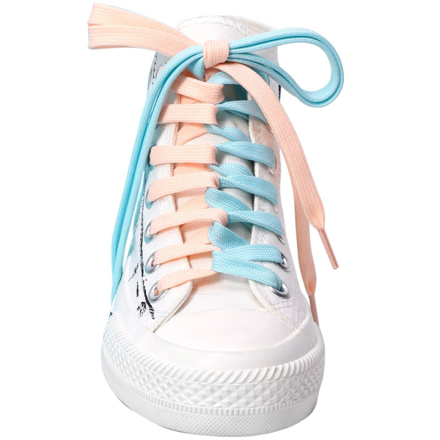 Spot supply Boot Sneaker Casual Sports Suitable For Canvas Shoes Double-Layer Sports Solid color Flat Cotton Shoelaces