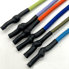 Custom Polyester round rope silicone dipped drawcord with silicone tips pants drawstring waist rope hoodie drawstring