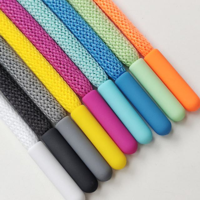 Factory Custom logo printed drawcord hoodie cord string drawstring Polyester cord with Plastic tips of shoelaces
