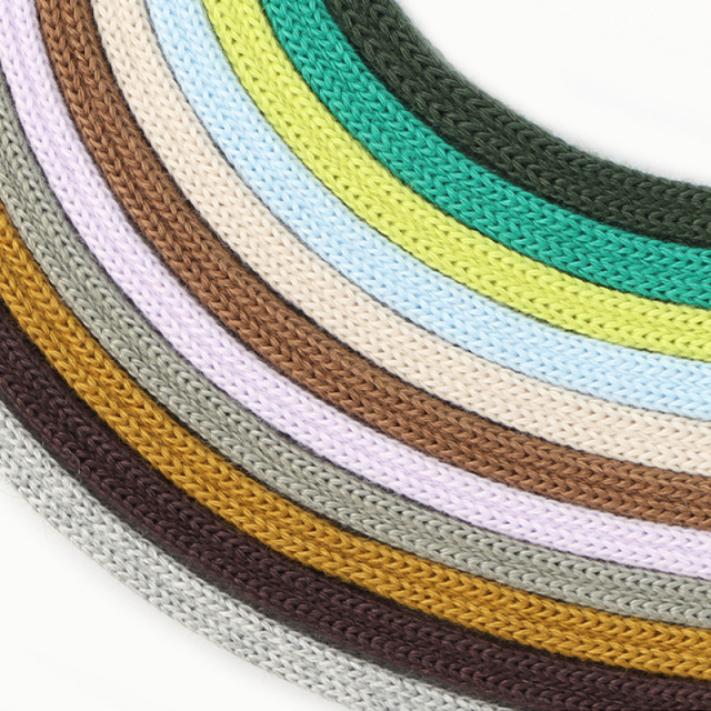 Factory Spot supply round cotton hoodie drawstring cord Transparent plastic tip knit round drawcord for garments pants