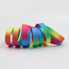 Fashion Manufacturer High Quality Colorful Gradient Flat Polyester Sneakers Shoelace
