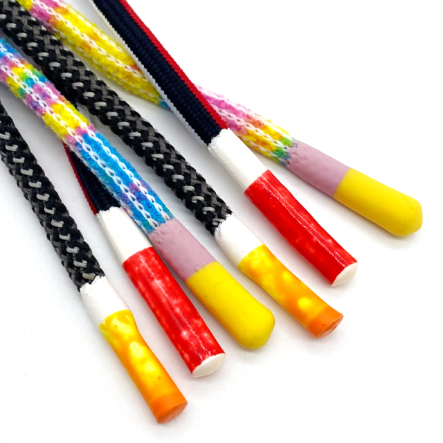 Factory Direct Custom Silicone Drawcord Shorts with Logo Manual Made Dipping Tipping Drawstring Diameter Rope
