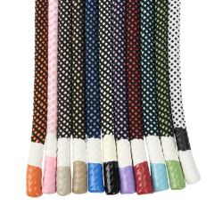Custom Drawcords polyester round string With Tips Custom Dipped Ends Drawstring Cords Braided Silicone cords with tips