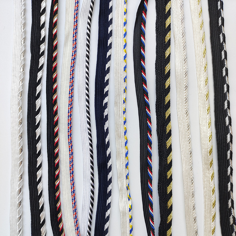 Home Textile couch pillow curtain edge Piping clothing accessories jacquard web Color metallic yarn piping tape