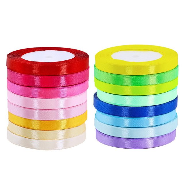 Customized Christmas Bowknot Coloured Garment Hat Decorative Polyester Satin Ribbons For Gift Wrap