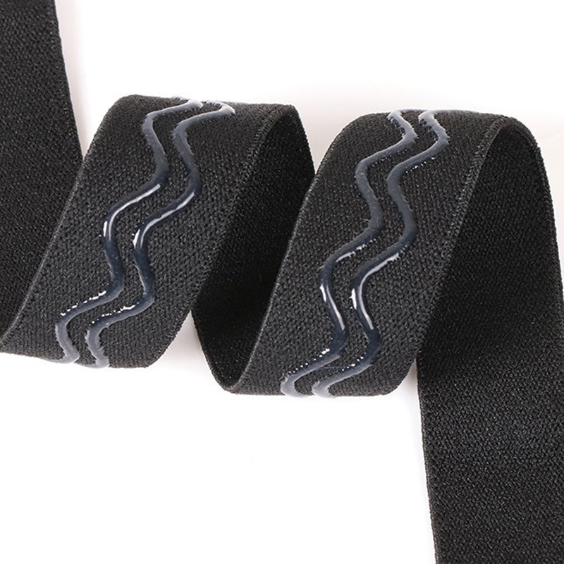 Transparent Non-slip Silicone Printed Elastic Band Gripper Ripple Straight Line Printed Elastic Webbing for Garment Accessories