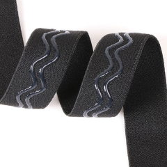 Transparent Non-slip Silicone Printed Elastic Band Gripper Ripple Straight Line Printed Elastic Webbing for Garment Accessories
