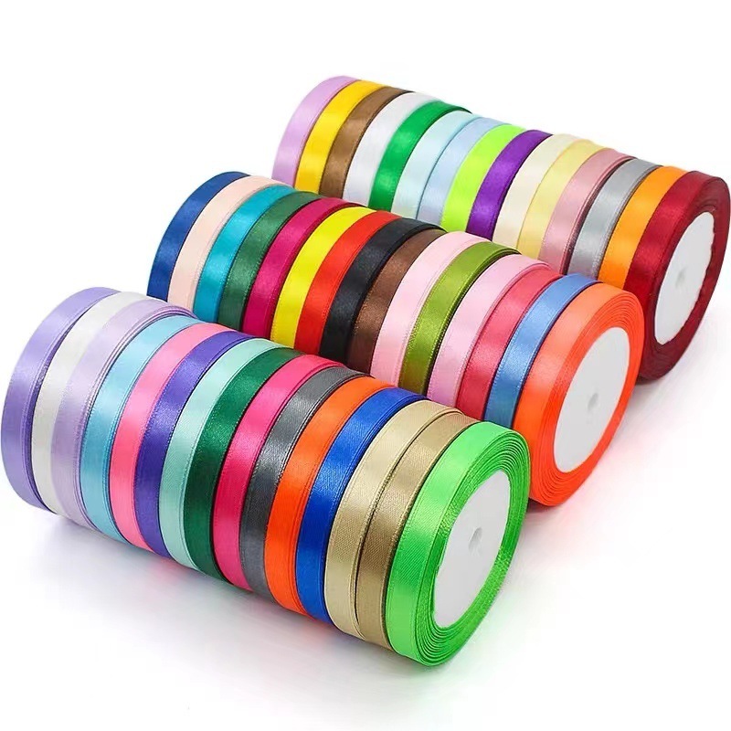 Customized Christmas Bowknot Coloured Garment Hat Decorative Polyester Satin Ribbons For Gift Wrap