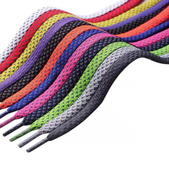 Wholesale Fashionable Reflective Fabrics Polyester Flat Shoelaces for Adventure Camping Running shoes