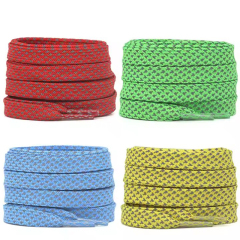 Wholesale Fashionable Reflective Fabrics Polyester Flat Shoelaces for Adventure Camping Running shoes