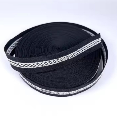 Customized Logo Strap Jacquard Webbing Polyester Pattern Tape for Garment men's and women's clothing sports pants side decorative ribbon sleeve bag sideband
