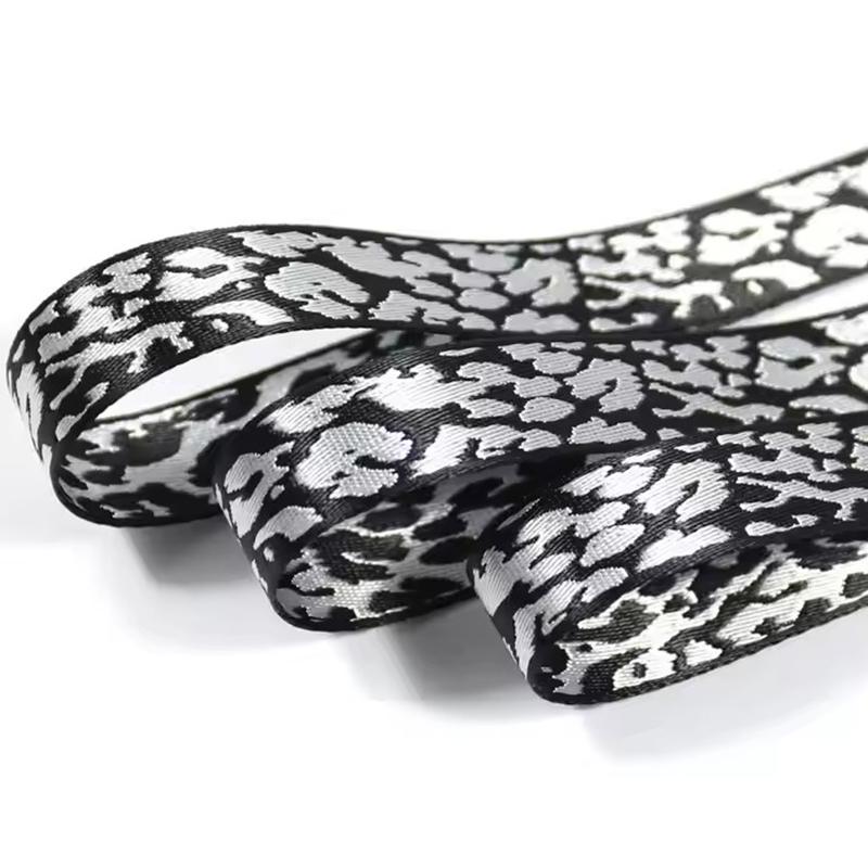 Leopard Print Jacquard Webbing Belt Luxury Summer New Design Polyester Dog Webbing Clothes Bags Shoes Home Textiles Sustainable