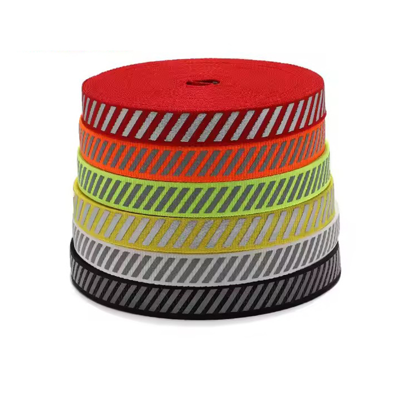 Custom Design Spot Reflective Webbing 3M Polyester Reflective Tape for Garment Bag clothing sports pants side decorative ribbon sleeve bag sideband