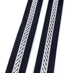 Customized Logo Strap Jacquard Webbing Polyester Pattern Tape for Garment men's and women's clothing sports pants side decorative ribbon sleeve bag sideband