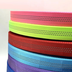 High Tenacity Webbing Yarn Tubular Nylon Webbing Printed Polyester Straps Belt For Dog Leash and Outdoor