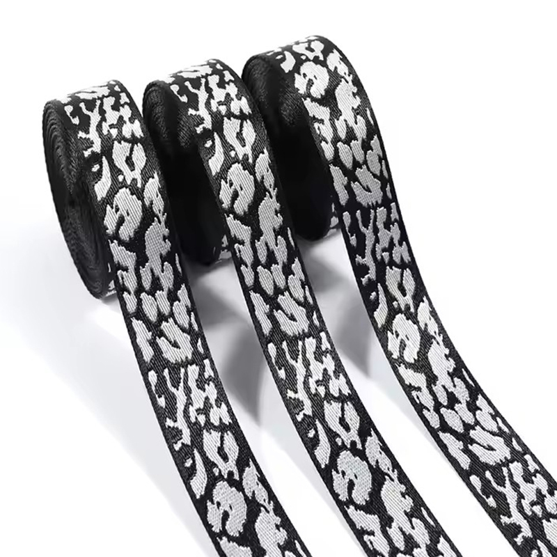 Leopard Print Jacquard Webbing Belt Luxury Summer New Design Polyester Dog Webbing Clothes Bags Shoes Home Textiles Sustainable