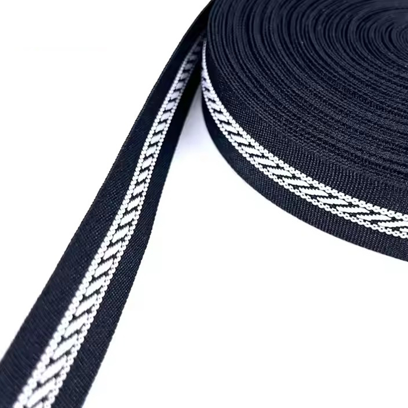 Customized Logo Strap Jacquard Webbing Polyester Pattern Tape for Garment men's and women's clothing sports pants side decorative ribbon sleeve bag sideband