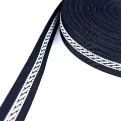 Customized Logo Strap Jacquard Webbing Polyester Pattern Tape for Garment men's and women's clothing sports pants side decorative ribbon sleeve bag sideband