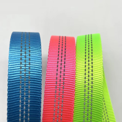 High Tenacity Webbing Yarn Tubular Nylon Webbing Printed Polyester Straps Belt For Dog Leash and Outdoor