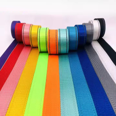 Custom heavy duty 2.5cm reflective webbing tape nylon reflective webbing strap for pet dog leash