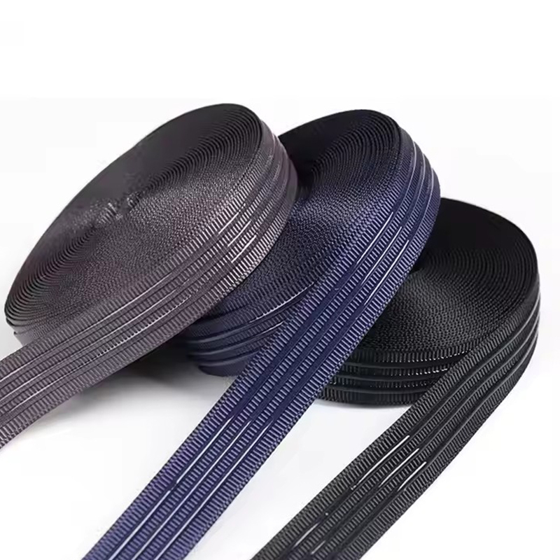 Hot Sale Logo Silicone Gripper Elastic Clothes Belt Tape Webbing Sports Soft Non-Slip Ribbon Elastic Customization