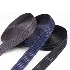 Hot Sale Logo Silicone Gripper Elastic Clothes Belt Tape Webbing Sports Soft Non-Slip Ribbon Elastic Customization